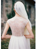 Ivory Lace Chiffon Illusion Back Wedding Dress